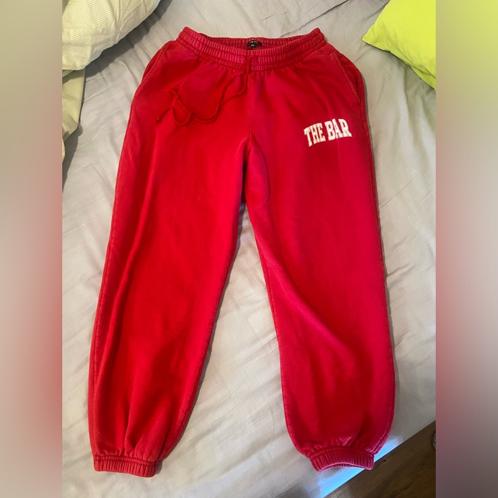 The Bar Varsity Sweatpants in Red Ruby Size XL varsity sweatshirt collection
